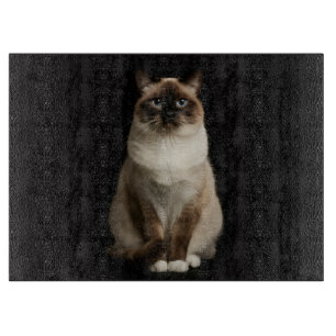 Black 4 Luxe Glass cutting board Birmanese Cat