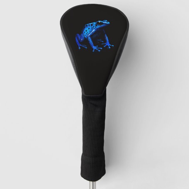 Black 4 Luxe Golf Driver Cover, Blue Frog Golf Head Cover (Front)
