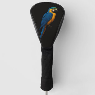 Black 4 Luxe Golf Driver Cover, Blue Yellow Macaw Head Cover