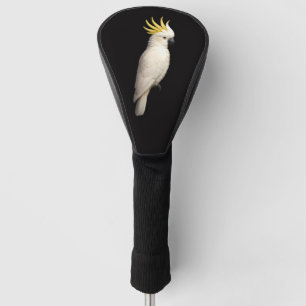 Black 4 Luxe Golf Driver Cover, Crested Cockatoo Golf Head Cover