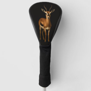Black 4 Luxe Golf Driver Cover, Elegant Gazella Head Cover