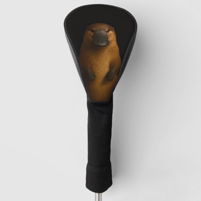 Black 4 Luxe Golf Driver Cover, Elegant Platypus Golf Head Cover (Front)