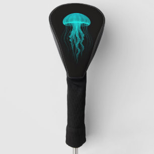 Black 4 Luxe Golf Driver Cover, Green Jellyfish Golf Head Cover