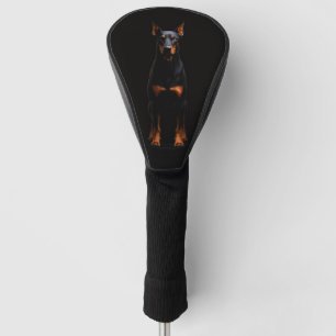 Black 4 Luxe Golf Driver Cover, Guardian Doberman Golf Head Cover