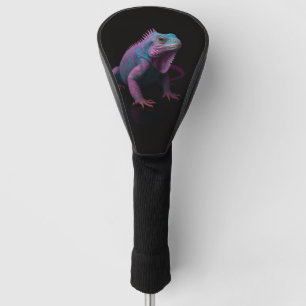 Black 4 Luxe Golf Driver Cover, Pink Iguana Golf Head Cover