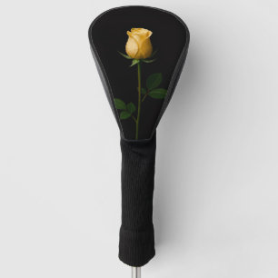 Black 4 Luxe Golf Driver Cover, Sunlit Yellow Rose Golf Head Cover