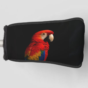 Black 4 Luxe Golf Putter Cover with Scarlet Parrot