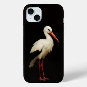 Black 4 Luxe, Graceful Stork iphone 15 Plus Mini Case