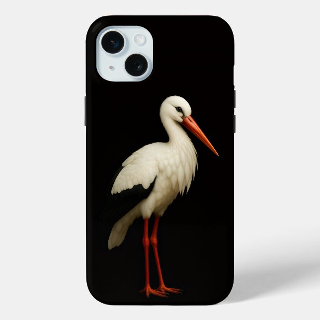 Black 4 Luxe, Graceful Stork iphone 15 Plus Case-Mate iPhone Case (Back)