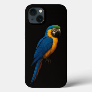 Black 4 Luxe iPhone 13, Blue Yellow Macaw 13 Case