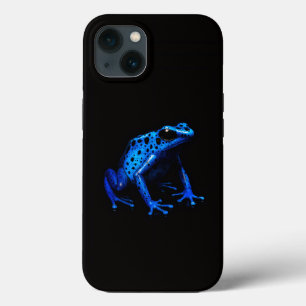 Black 4 Luxe iPhone 13 Case, Electric Blue Frog iPhone 13 Case