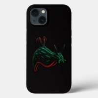 Black 4 Luxe iPhone 13 Case, Neon Green Sea Slug