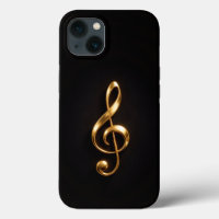 Black 4 Luxe iPhone 13, Golden Treble Clef