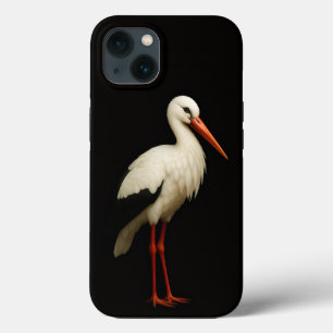 Black 4 Luxe iPhone 13, Graceful White Stork iPhone 13 Case