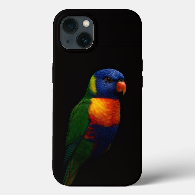 Black 4 Luxe iPhone 13, Rainbow Lorikeet Parrot Case-Mate iPhone Case (Back)