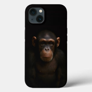 Black 4 Luxe iPhone 13, Serene Chimpanzee 13 Case