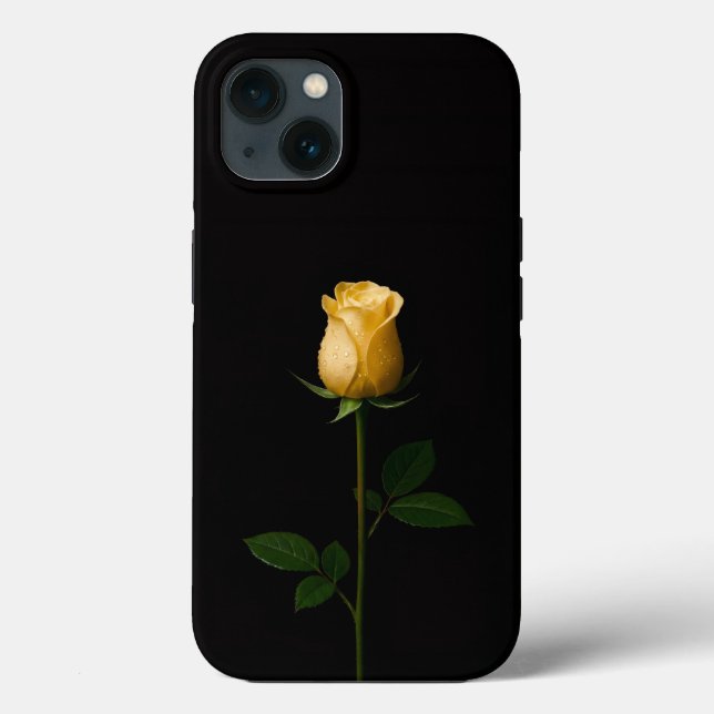 Black 4 Luxe iPhone 13, Sunlit Yellow Rose Case-Mate iPhone Case (Back)