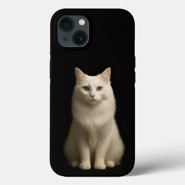 Black 4 Luxe iPhone 13, Turkish Angora Cat Case-Mate iPhone Case (Back)