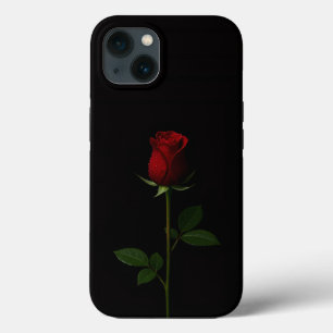 Black 4 Luxe iPhone 13, Velvet Red Rose iPhone 13 Case