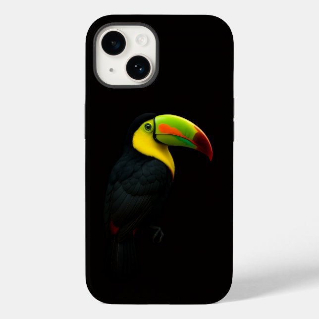 Black 4 Luxe iPhone 14 Case, Keel Billed Tucan Case-Mate iPhone Case (Back)