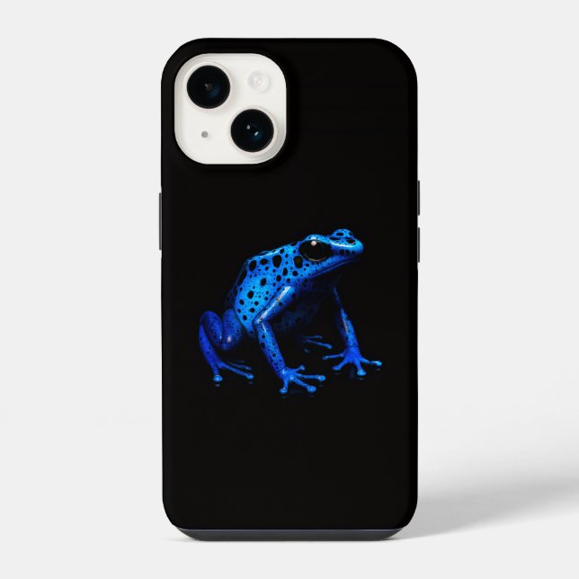Black 4 Luxe iPhone 14 Case-Mate, Blue Frog Case (Back)