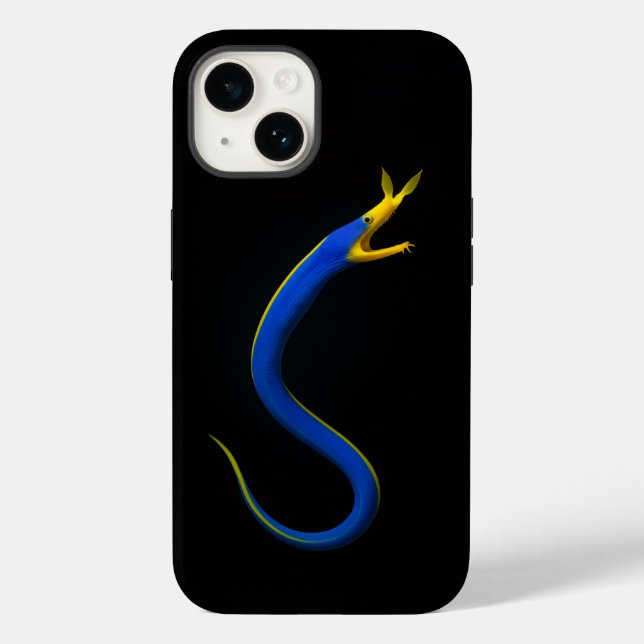 Black 4 Luxe iPhone 14 Case-Mate, Blue Ribbon Eel Case-Mate iPhone Case (Back)