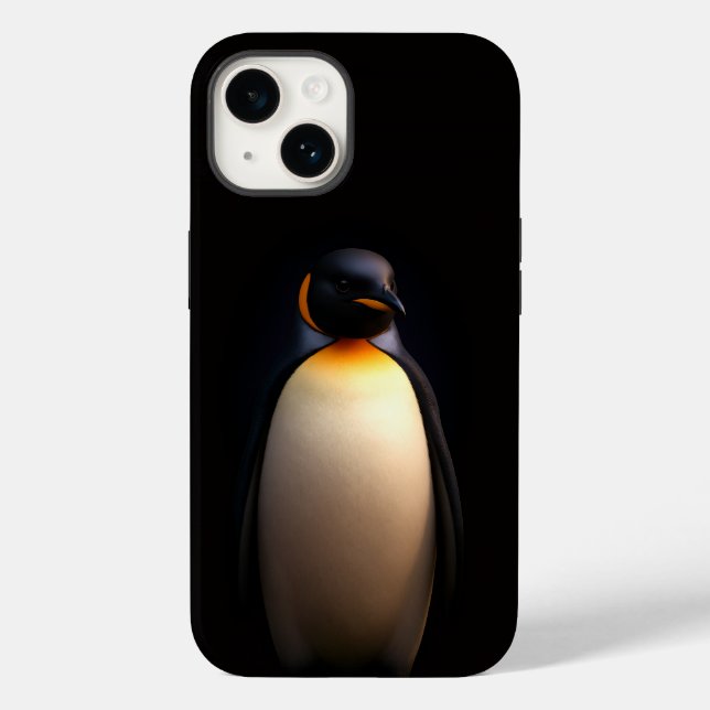 Black 4 Luxe iPhone 14 Case-Mate, Emperor Penguin Case-Mate iPhone Case (Back)
