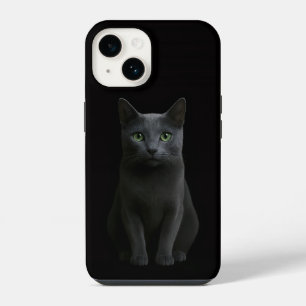 Black 4 Luxe iPhone 14 Case-Mate, Russian Blue Cat Case