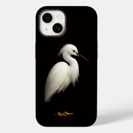 Black 4 Luxe iPhone 14 Case-Mate, Snowy Egret Case-Mate iPhone 14 Case