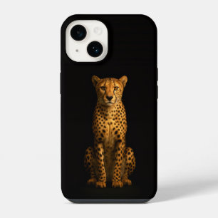 Black 4 Luxe iPhone 14 Mate, Sleek Cheetah Case