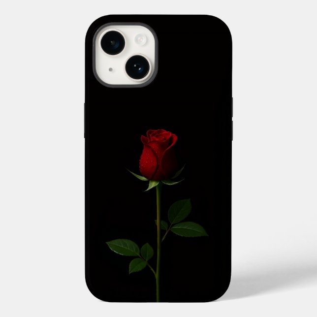 Black 4 Luxe iPhone 14 Mate, Velvet Red Rose Case-Mate iPhone Case (Back)
