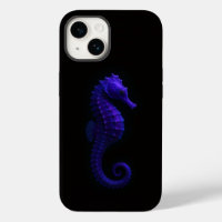 Black 4 Luxe iPhone 14 Mate, Violet Seahorse