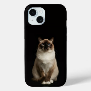Black 4 Luxe iPhone 15 Case, Birmanese Cat iPhone 15 Case