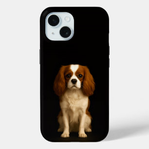 Black 4 Luxe iPhone 15 Case, Cavalier Spaniel Case