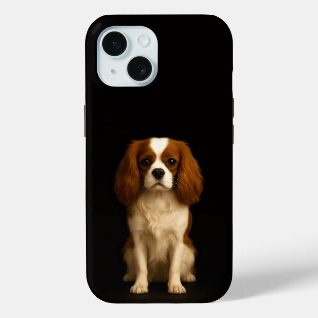 Black 4 Luxe iPhone 15 Case, Cavalier Spaniel Case-Mate iPhone Case (Back)