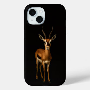 Black 4 Luxe iPhone 15 Case, Elegant Gazella Case