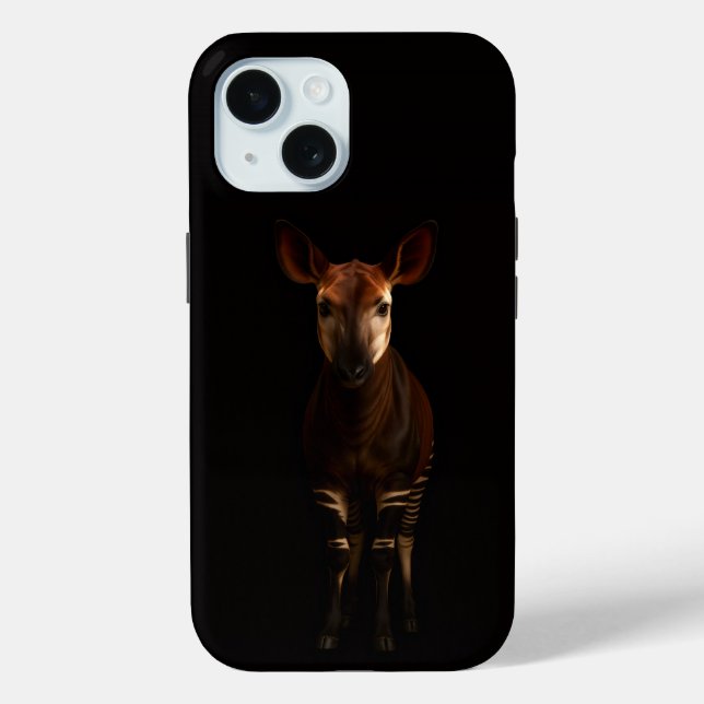 Black 4 Luxe iPhone 15 Case, Forest Okapi Case-Mate iPhone Case (Back)