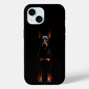 Black 4 Luxe iPhone 15 Case, Guardian Doberman Case