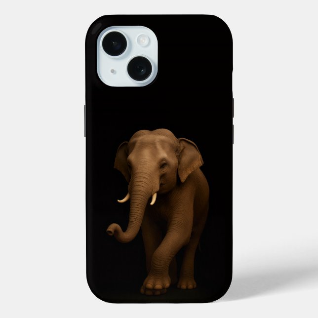 Black 4 Luxe iPhone 15 Case, Indian Elephant Case-Mate iPhone Case (Back)
