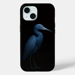 Black 4 Luxe iPhone 15 Case, Little Blue Heron Case
