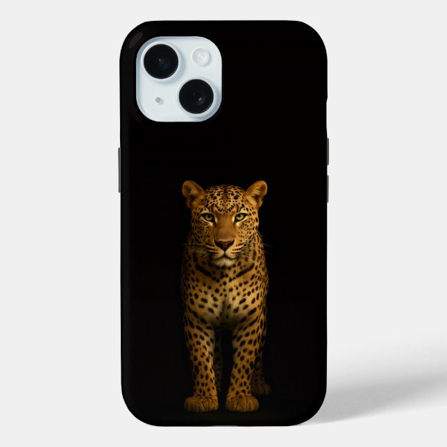 Black 4 Luxe iPhone 15 Case, Majestic Leopard Case-Mate iPhone Case (Back)
