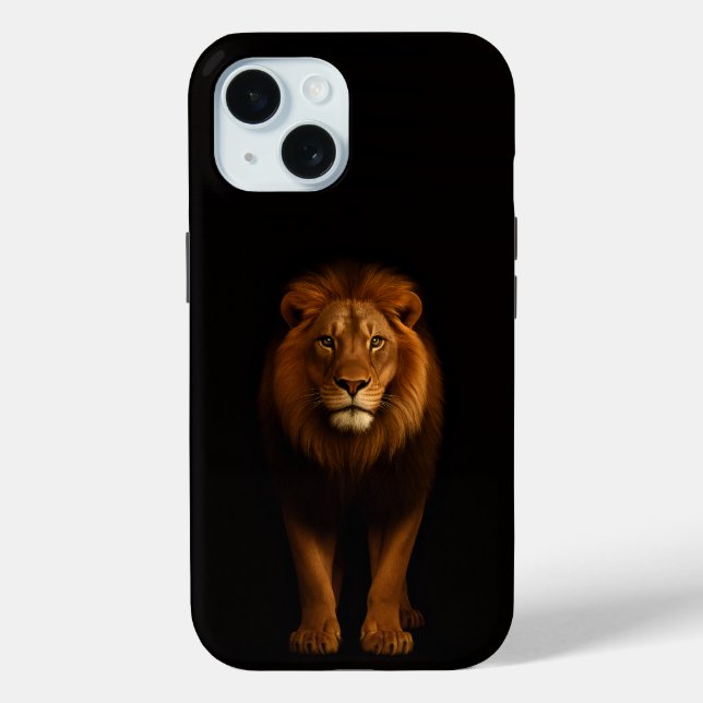 Black 4 Luxe iPhone 15 Case, Majestic Lion Case-Mate iPhone Case (Back)