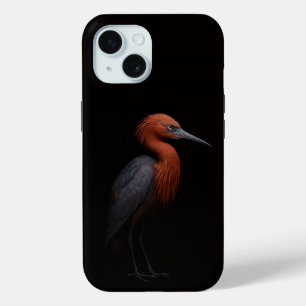 Black 4 Luxe iPhone 15 Case, Reddish Egret Case