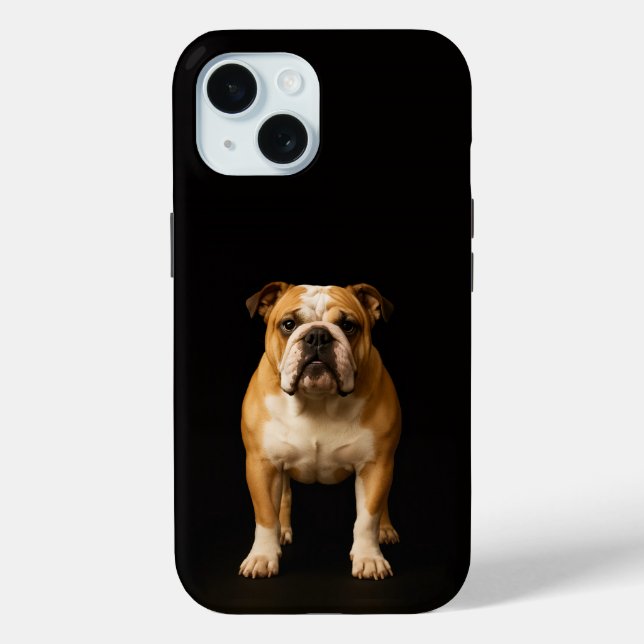 Black 4 Luxe iPhone 15 Case, Stamina Bulldog Case-Mate iPhone Case (Back)