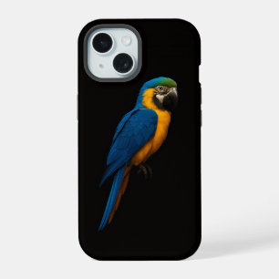 Black 4 Luxe iPhone 15 Mate, Blue Yellow Macaw Case