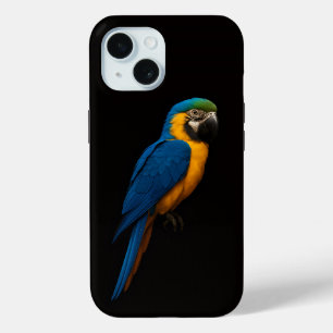 Black 4 Luxe iPhone 15 Mate, Blue Yellow Macaw Case