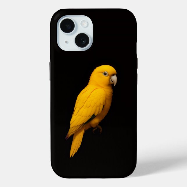 Black 4 Luxe iPhone 15 Mate, Golden Parakeet Case-Mate iPhone Case (Back)