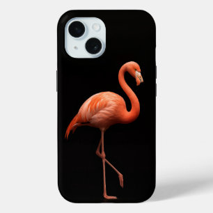 Black 4 Luxe iPhone 15 Mate, Pink Flamingo Case