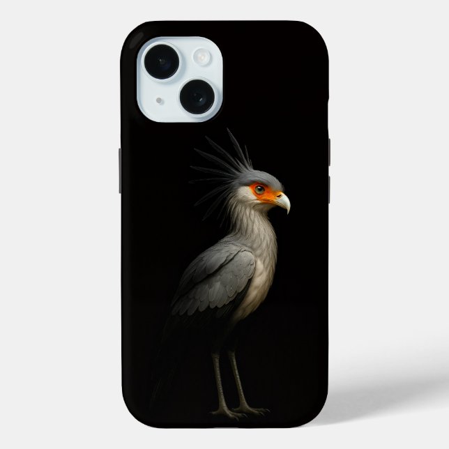 Black 4 Luxe iPhone 15 Mate, Secretarybird Case-Mate iPhone Case (Back)
