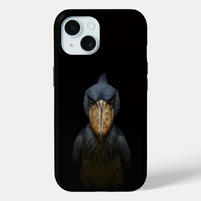Black 4 Luxe iPhone 15 Mate, Shoebill Bird Case-Mate iPhone Case (Back)